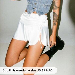 Princess Polly Gibbs mini skirt in white